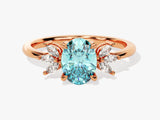 Oval Cluster Accent Birthstone Ring