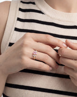 Oval Cluster Accent Birthstone Ring