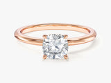 Cushion Cut Solitaire Lab Grown Diamond Engagement Ring (1.00 CT)