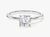 Cushion Cut Solitaire Lab Grown Diamond Engagement Ring (1.00 CT)