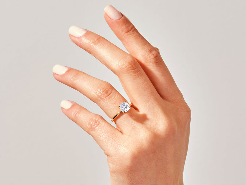 Cushion Cut Solitaire Lab Grown Diamond Engagement Ring (2.00 CT)