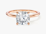 Cushion Cut Solitaire Lab Grown Diamond Engagement Ring (2.00 CT)