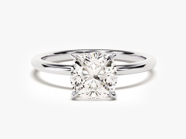 Cushion Cut Solitaire Lab Grown Diamond Engagement Ring (2.00 CT)