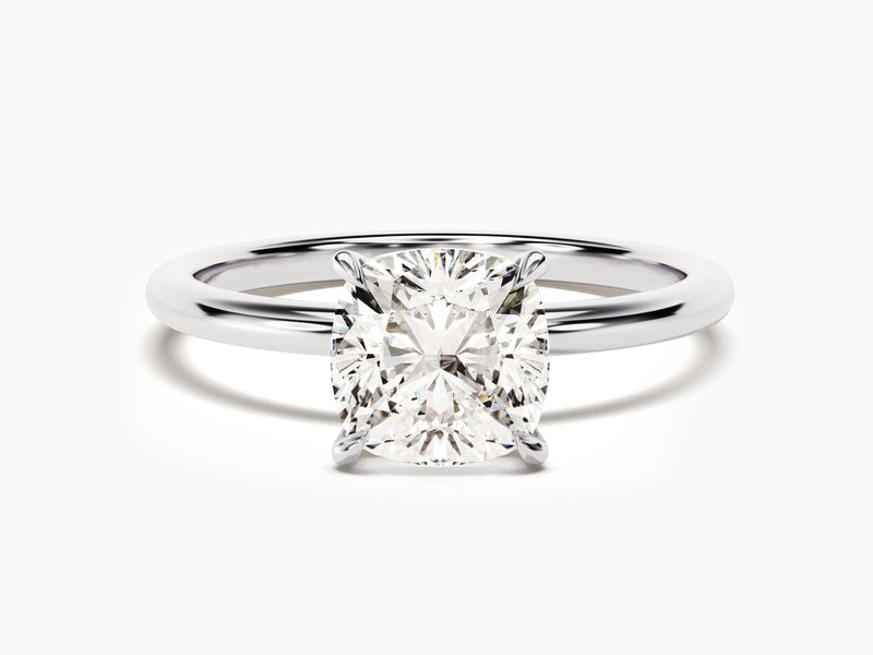 Cushion Cut Solitaire Lab Grown Diamond Engagement Ring (2.00 CT)