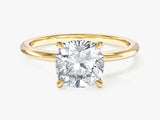 Cushion Cut Solitaire Lab Grown Diamond Engagement Ring (2.00 CT)