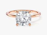 Cushion Cut Solitaire Lab Grown Diamond Engagement Ring (3.00 CT)