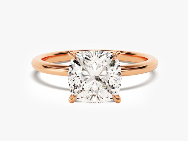 Cushion Cut Solitaire Lab Grown Diamond Engagement Ring (3.00 CT)