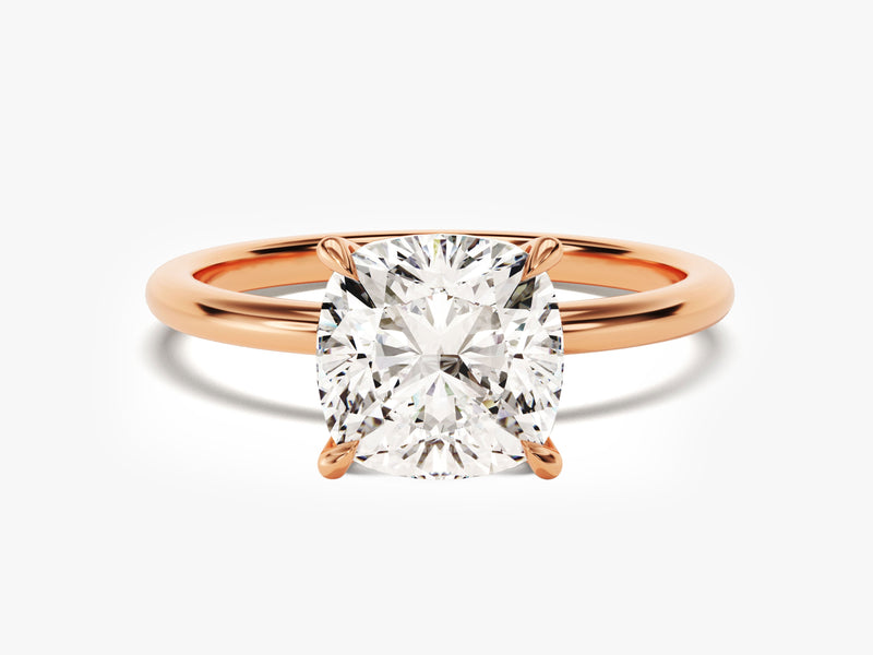 Cushion Cut Solitaire Lab Grown Diamond Engagement Ring (3.00 CT)