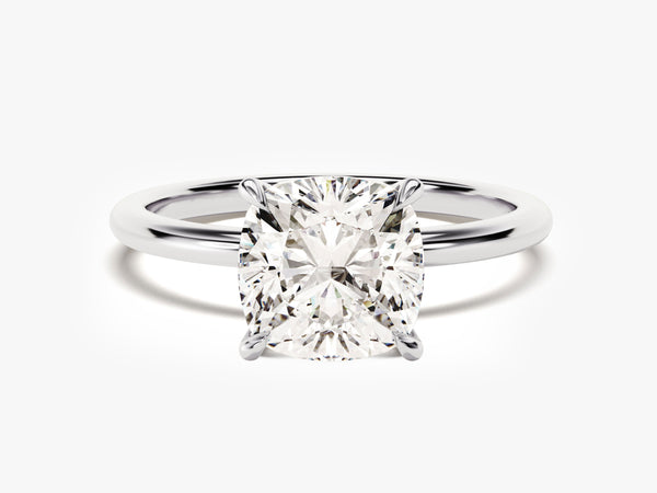 Cushion Cut Solitaire Moissanite Engagement Ring (3.00 CT)