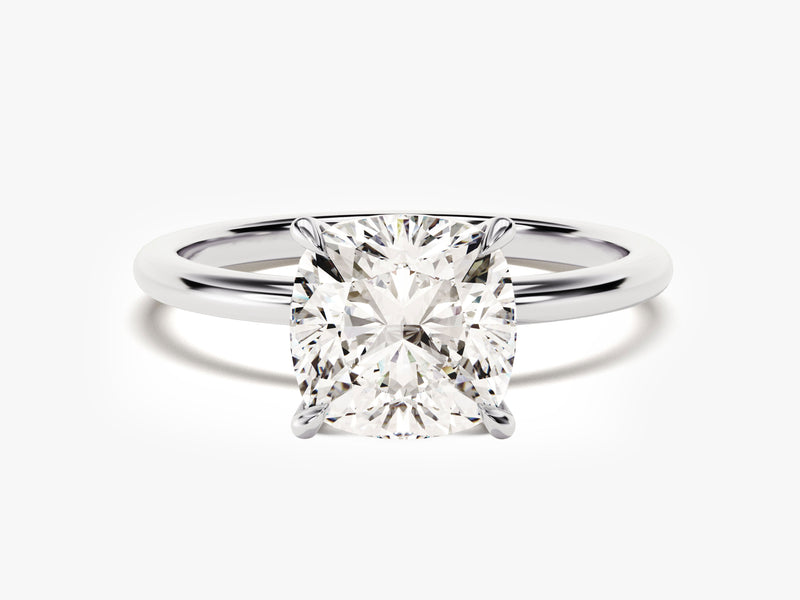 Cushion Cut Solitaire Moissanite Engagement Ring (3.00 CT)