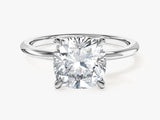 Cushion Cut Solitaire Lab Grown Diamond Engagement Ring (3.00 CT)