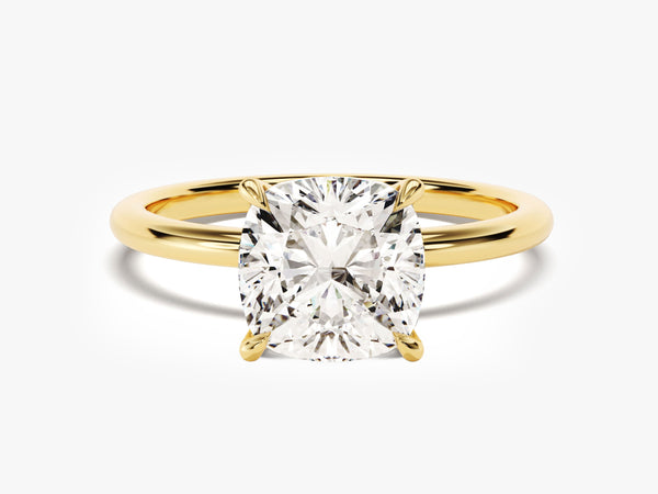 Cushion Cut Solitaire Lab Grown Diamond Engagement Ring (3.00 CT)