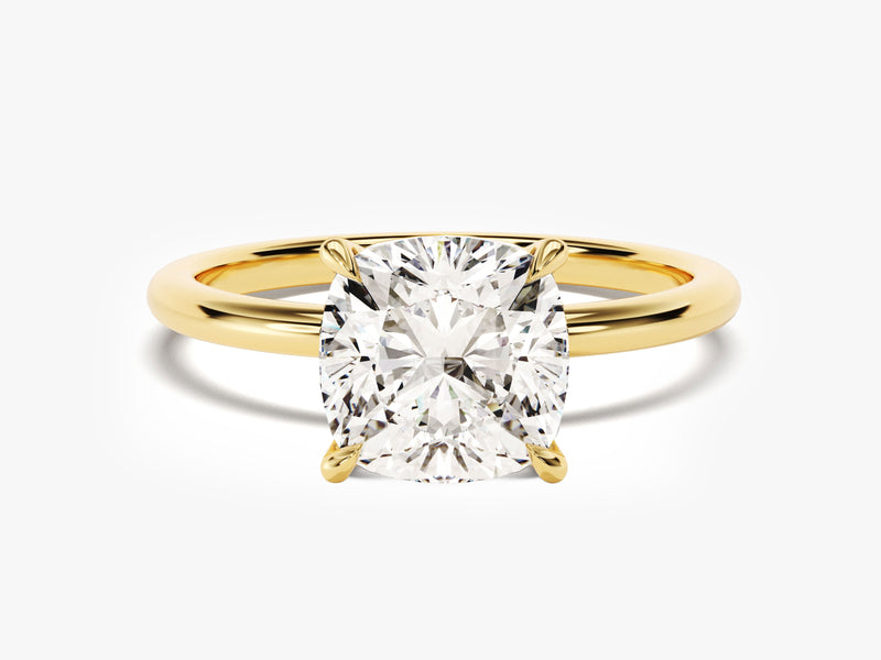 Cushion Cut Solitaire Lab Grown Diamond Engagement Ring (3.00 CT)
