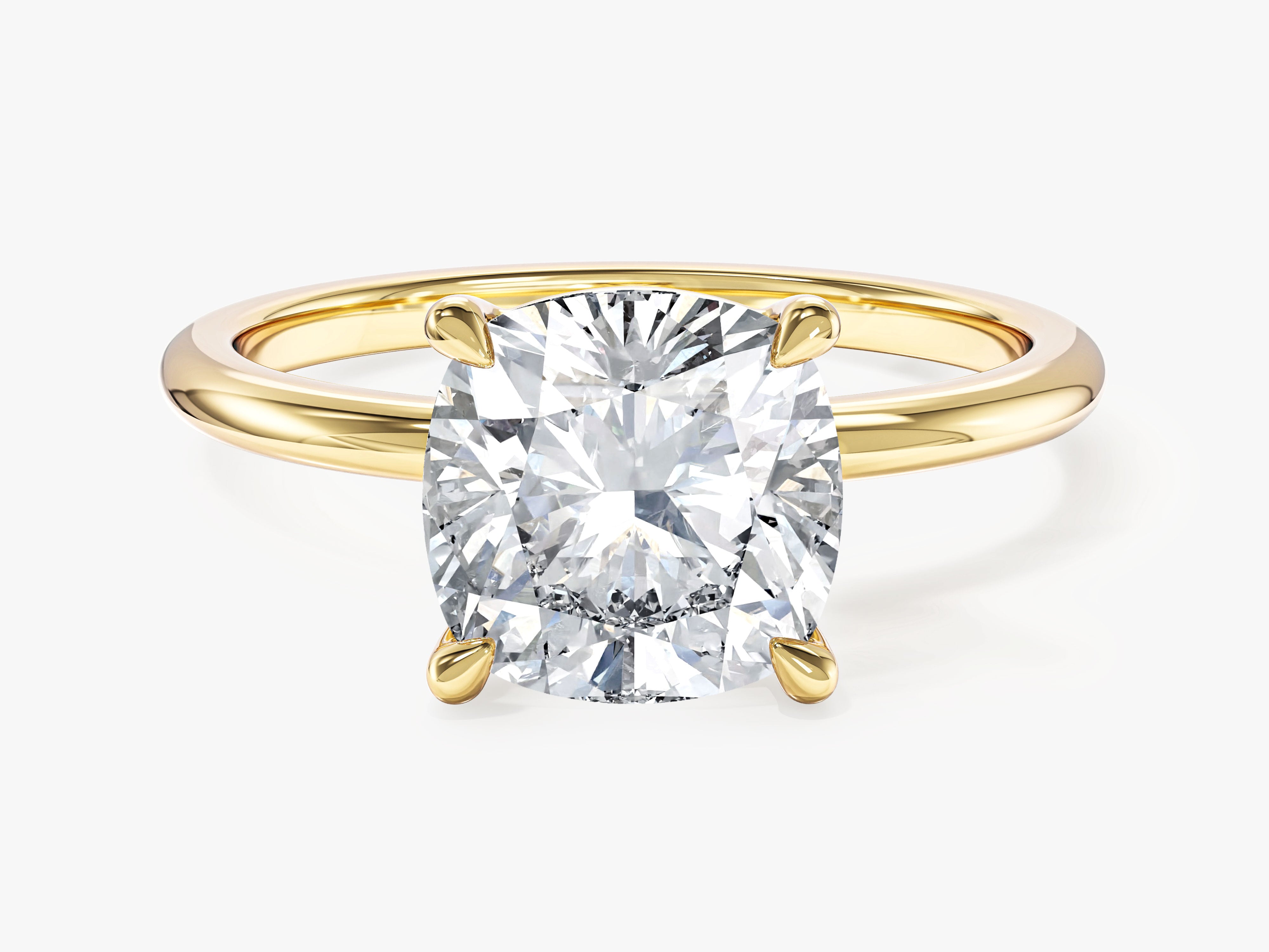 Cushion Cut Solitaire Moissanite Engagement Ring (3.00 CT)