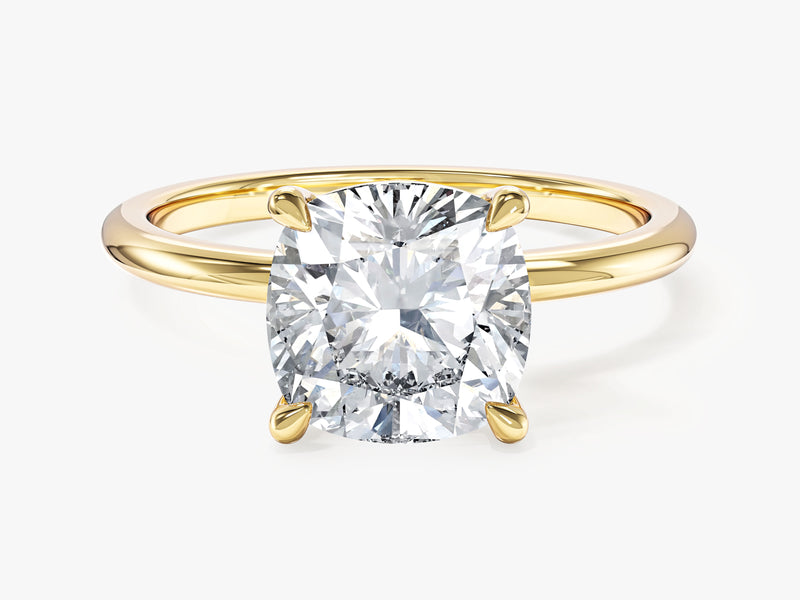 Cushion Cut Solitaire Moissanite Engagement Ring (3.00 CT)