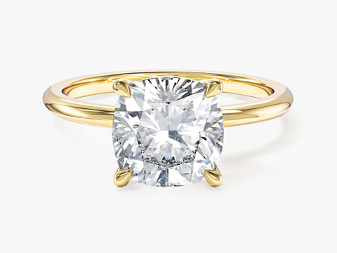 Cushion Cut Solitaire Moissanite Engagement Ring (3.00 CT)
