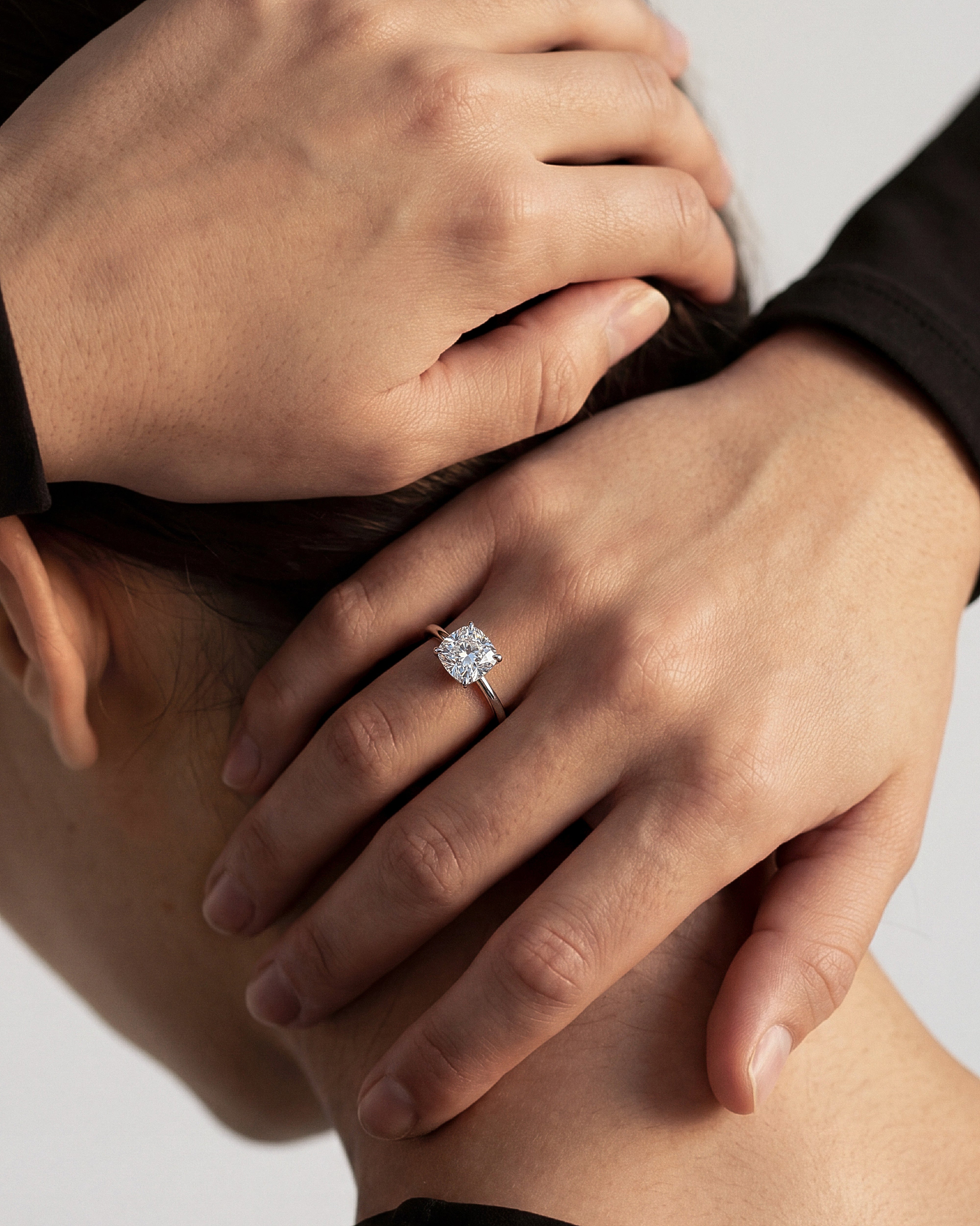 Cushion Cut Solitaire Moissanite Engagement Ring (3.00 CT)