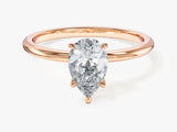 Pear Cut Solitaire Moissanite Engagement Ring (1.00 CT)
