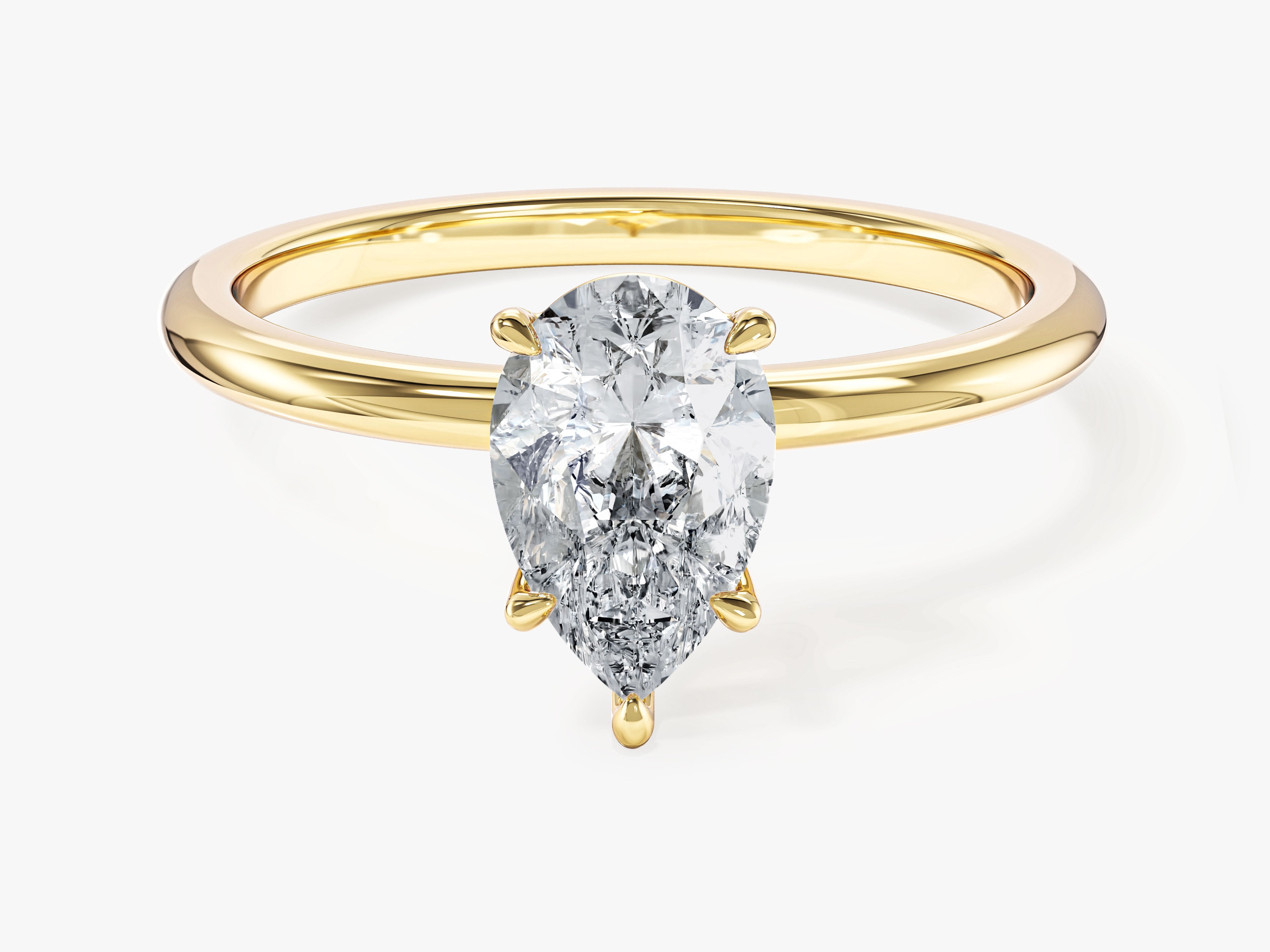 Pear Cut Solitaire Lab Grown Diamond Engagement Ring (1.00 CT)