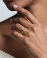 Pear Cut Solitaire Moissanite Engagement Ring (1.00 CT)