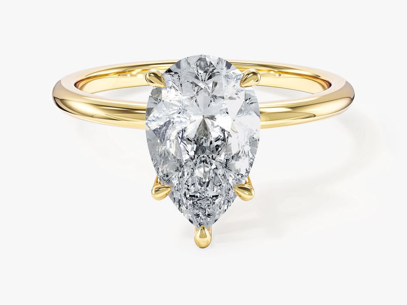 Pear Cut Solitaire Moissanite Engagement Ring (2.00 CT)