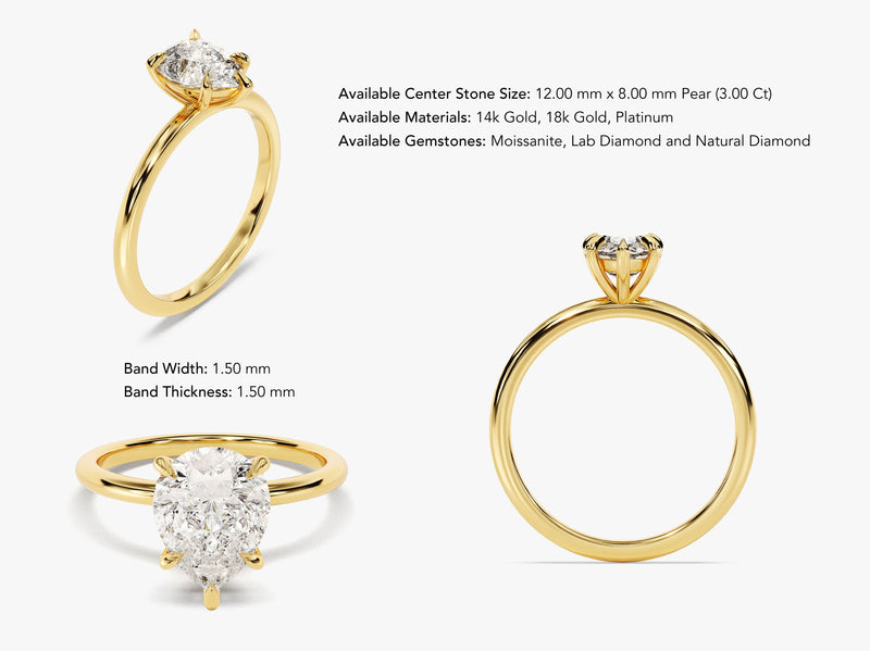 Asscher Cut Solitaire Moissanite Engagement Ring (3.00 CT)