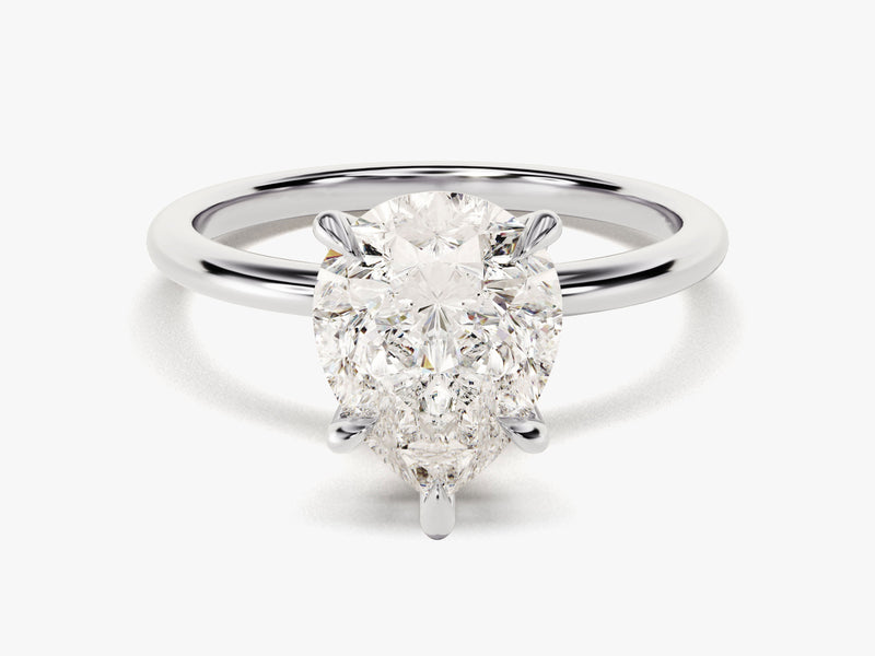 Pear Cut Solitaire Moissanite Engagement Ring (3.00 CT)