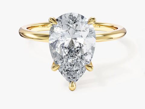 Pear Cut Solitaire Moissanite Engagement Ring (3.00 CT)