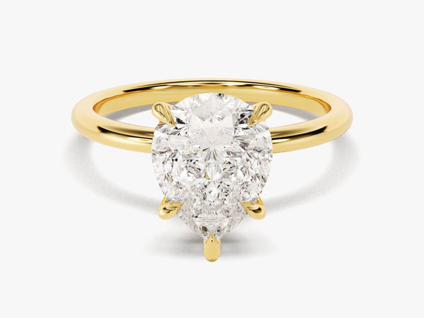 Pear Cut Solitaire Moissanite Engagement Ring (3.00 CT)