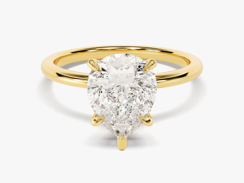 Pear Cut Solitaire Moissanite Engagement Ring (3.00 CT)