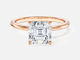 Asscher Cut Solitaire Moissanite Engagement Ring (2.00 CT)