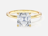 Asscher Cut Solitaire Moissanite Engagement Ring (2.00 CT)