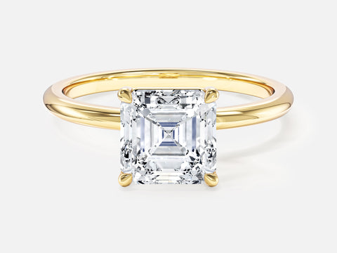 Asscher Cut Solitaire Moissanite Engagement Ring (2.00 CT)