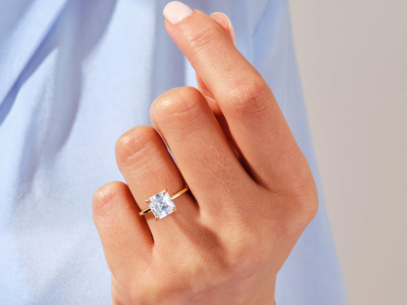 Asscher Cut Solitaire Diamond Engagement Ring (3.00 CT)