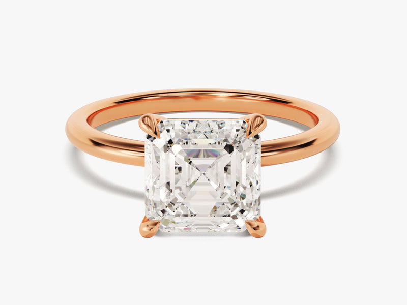 Asscher Cut Solitaire Diamond Engagement Ring (3.00 CT)