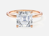 Asscher Cut Solitaire Moissanite Engagement Ring (3.00 CT)