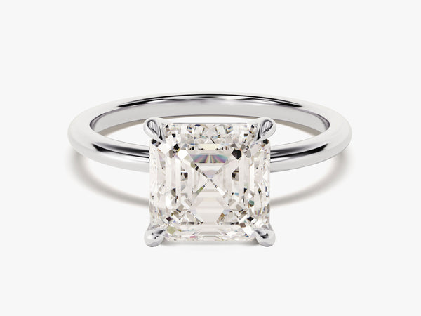 Asscher Cut Solitaire Lab Grown Diamond Engagement Ring (3.00 CT)