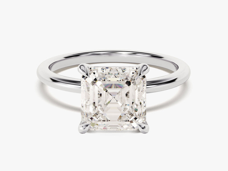 Asscher Cut Solitaire Lab Grown Diamond Engagement Ring (3.00 CT)