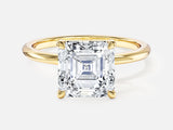 Asscher Cut Solitaire Moissanite Engagement Ring (3.00 CT)