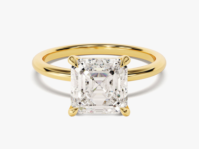 Asscher Cut Solitaire Moissanite Engagement Ring (3.00 CT)