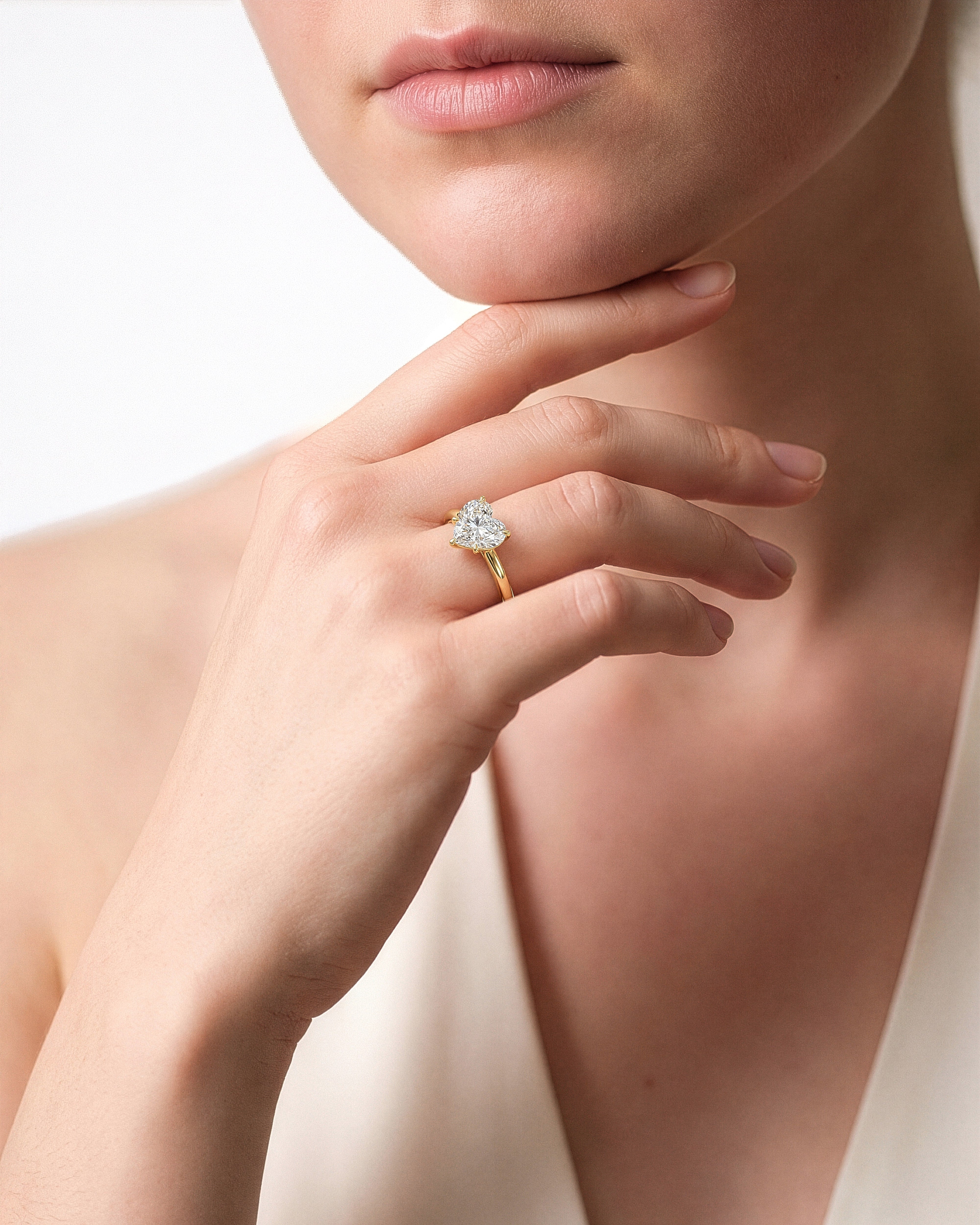 Heart Cut Solitaire Lab Grown Diamond Engagement Ring (3.00 CT)
