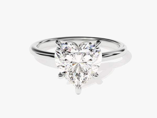 Heart Cut Solitaire Lab Grown Diamond Engagement Ring (3.00 CT)