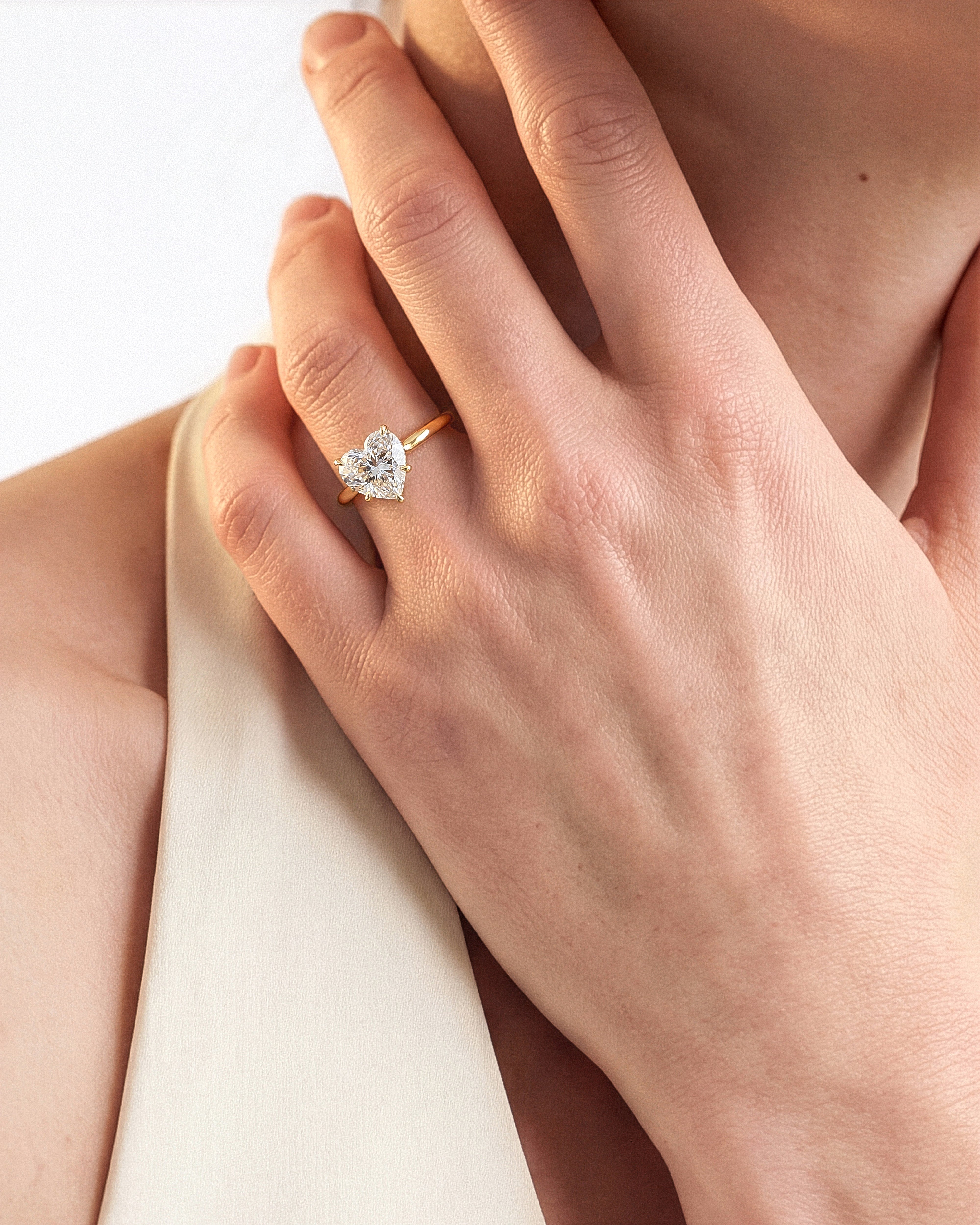 Heart Cut Solitaire Lab Grown Diamond Engagement Ring (3.00 CT)