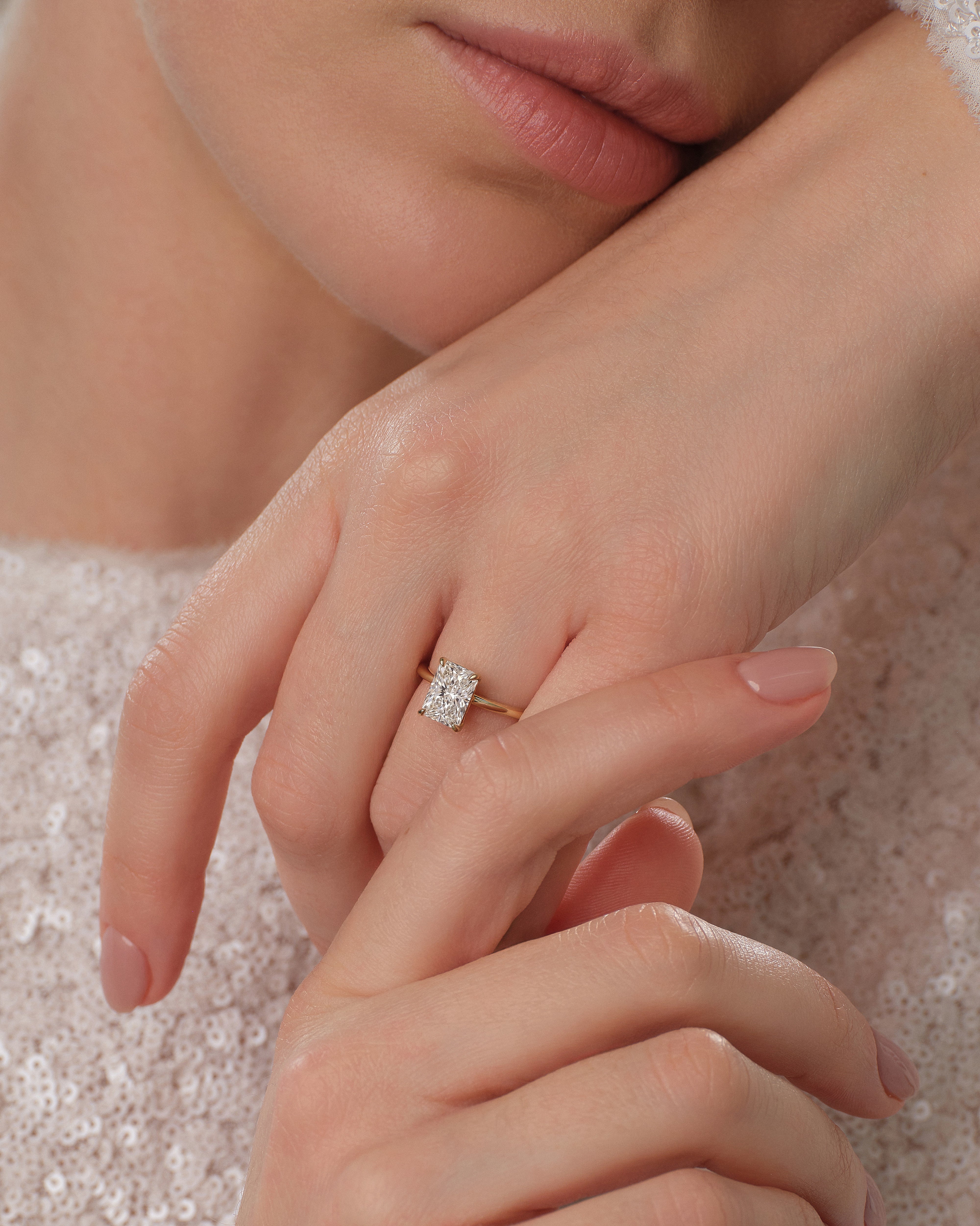Radiant Cut Solitaire Lab Grown Diamond Engagement Ring (1.50 CT)