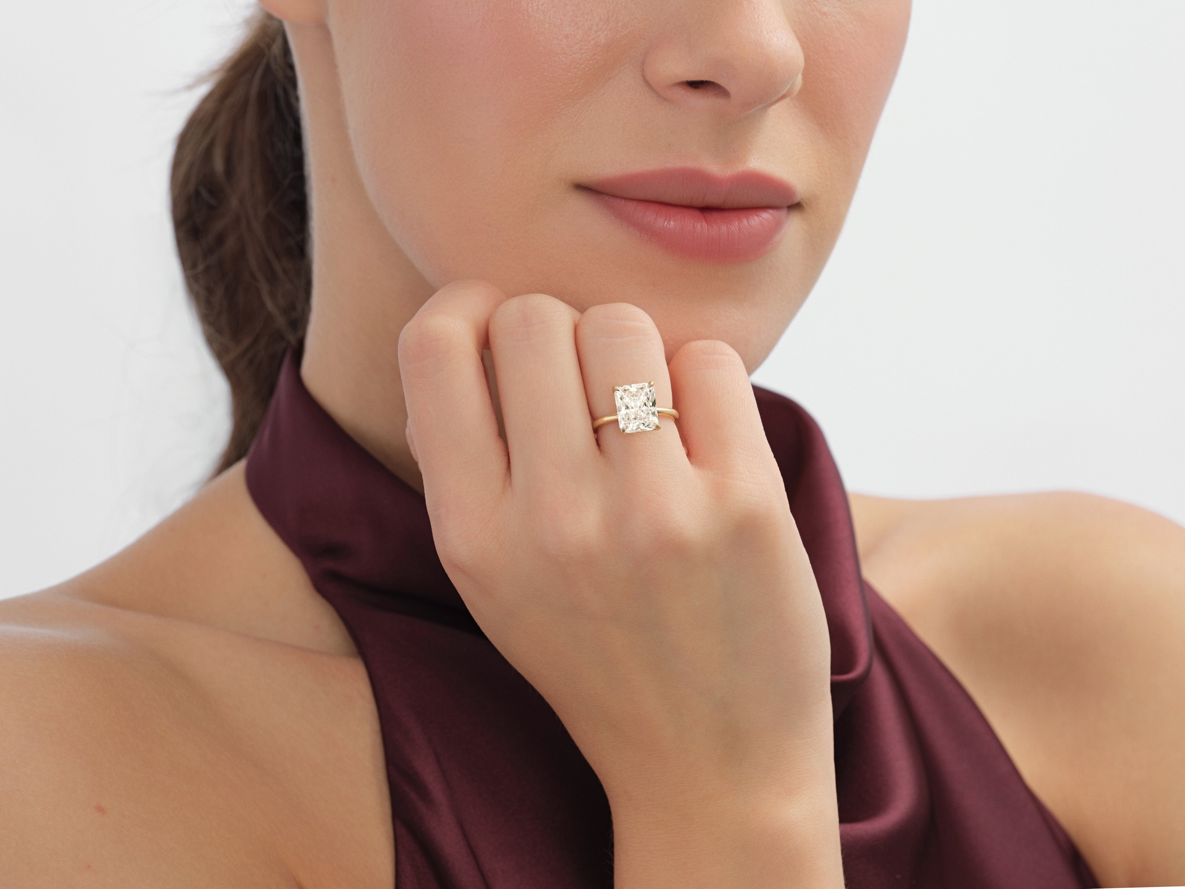 Radiant Cut Solitaire Moissanite Engagement Ring (3.00 CT)