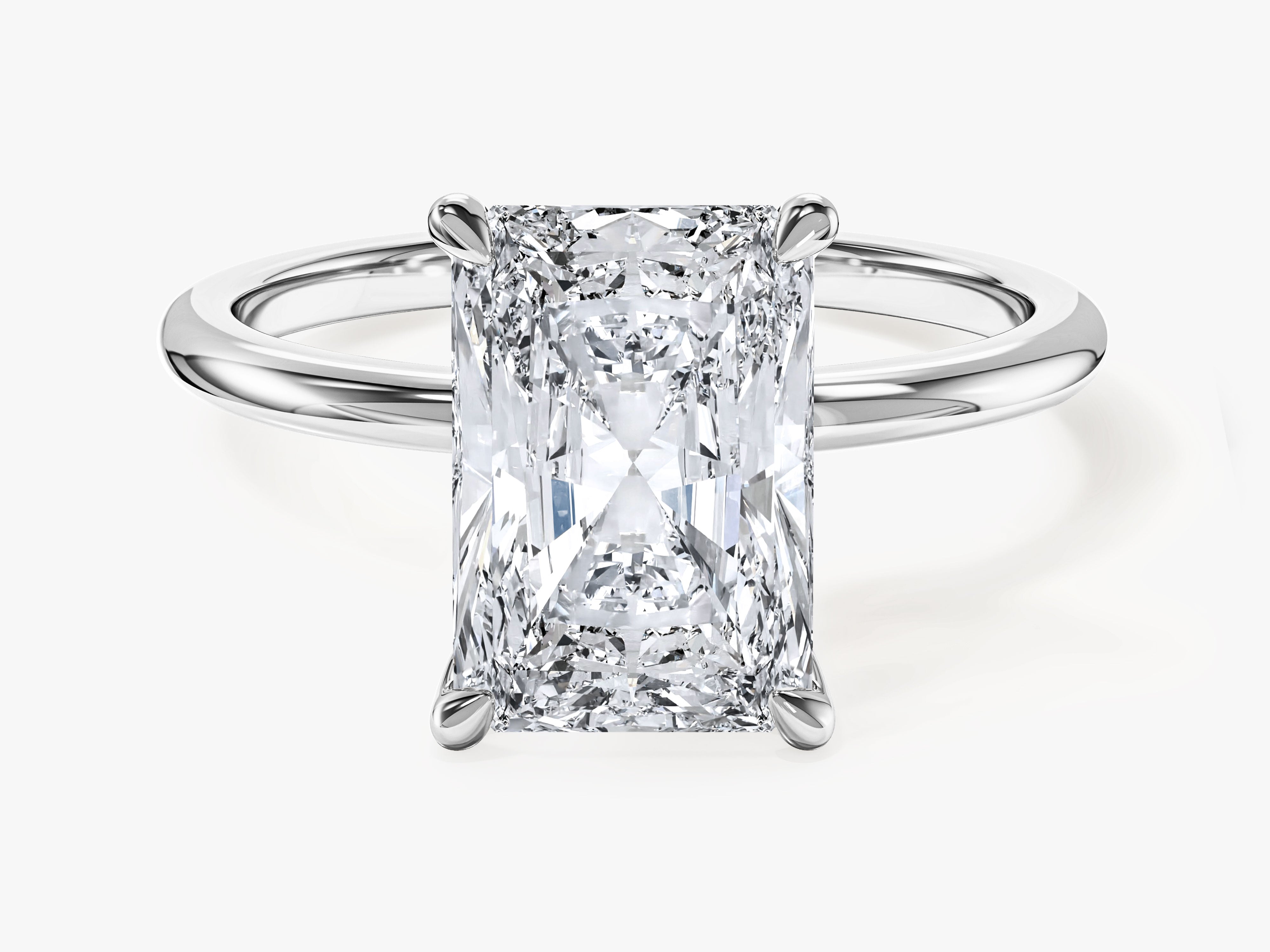 Radiant Cut Solitaire Moissanite Engagement Ring (3.00 CT)
