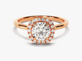 Cushion Shaped Halo Moissanite Engagement Ring (1.00 CT)