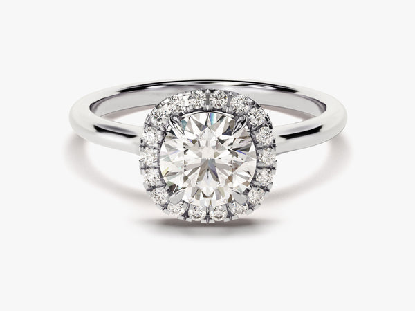 Cushion Shaped Halo Lab Grown Diamond Engagement Ring (1.00 CT)