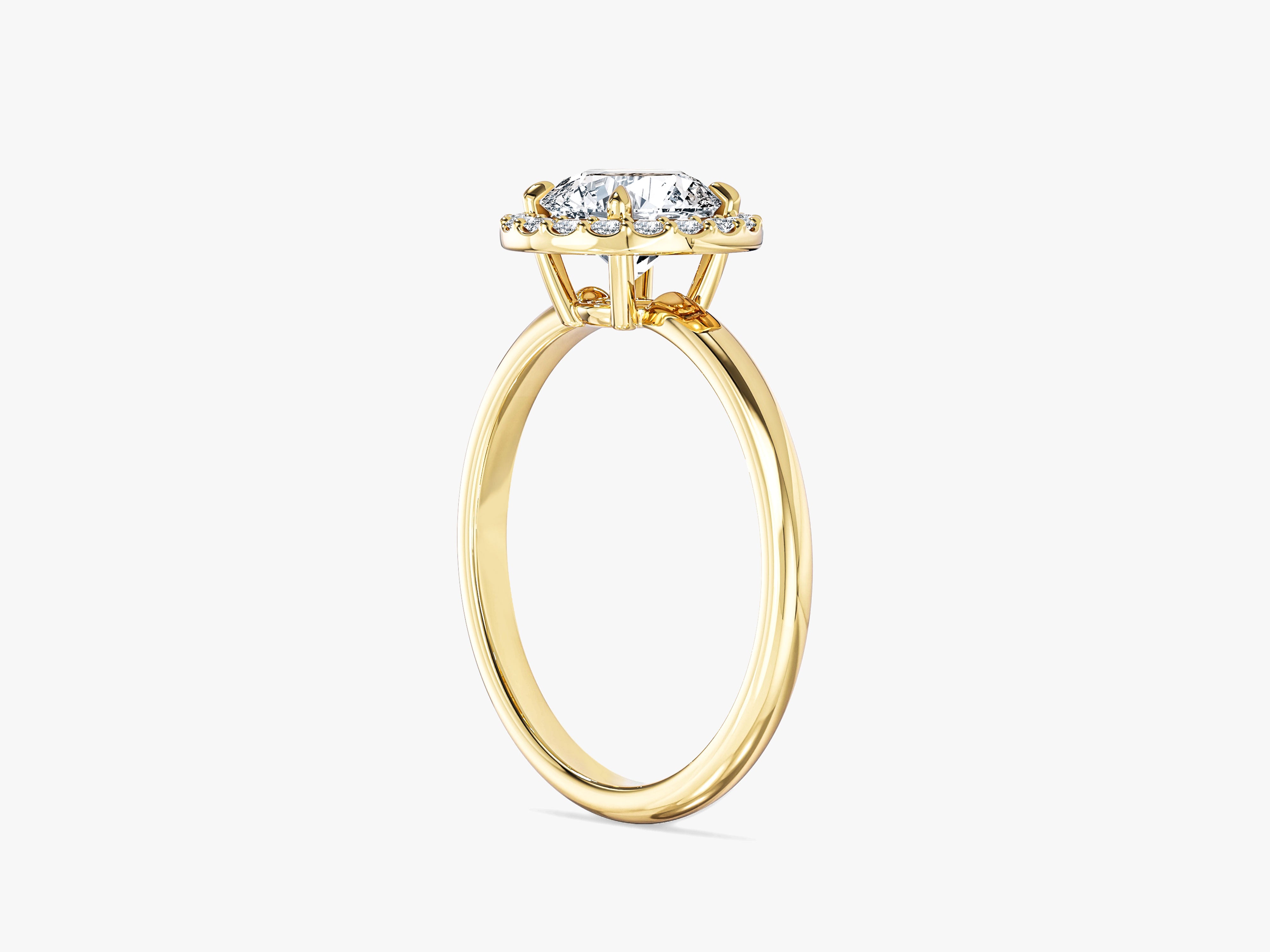 Round Halo Moissanite Engagement Ring (1.00 CT)