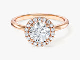 Round Halo Moissanite Engagement Ring (1.00 CT)